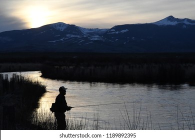 Fly Fishing On The Clark Fork River In Montana.