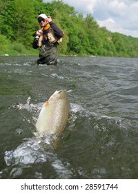 Fly Fishing On River