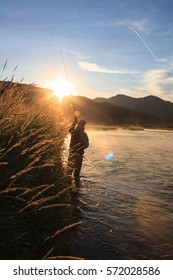 Fly Fishing At Sunrise