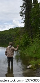 Fly Fishing Swanson River Canoe Area On The Kenai Peninsula In Alaska