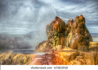 The Fly Geyser Near The Black Rock Desert.