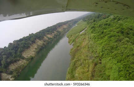 Fly over Congo River, Rainforest DR Congo, Landscape, Africa