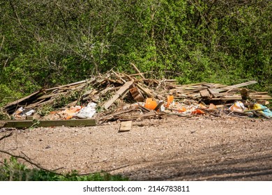 Fly Tipping By A Fencing Contractor, Spoiling Open Countryside