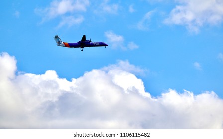 Flybe Plane Flying Over Lampton Park London On 2nd June 2018