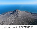 Flyby of Mount St. Augustine: an active volcano in the Chigmit Mountains of the Aleutian Range, located on Augustine Island, United States