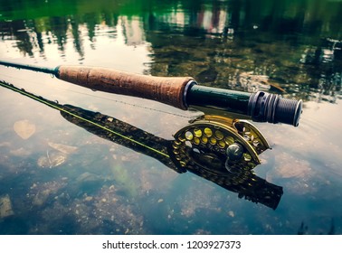 Flyfishing Rod In Water