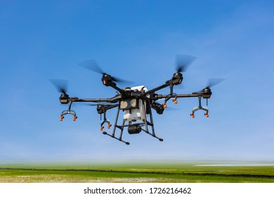 Flying Agriculture Drone With Copy Space