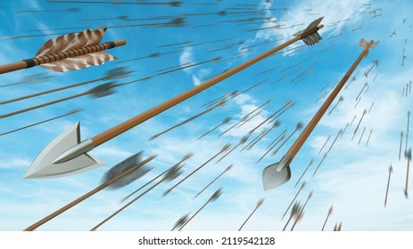 Flying arrow, arrow in the air,  - Shutterstock ID 2119542128