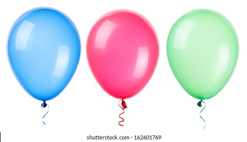flying balloons isolated on a white background