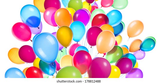 Flying Balloons Isolated On White Background Stock Photo 178812488 ...