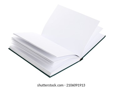 Flying Book With Blank Pages On White Background