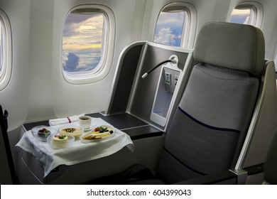 Flying by business class aircraft