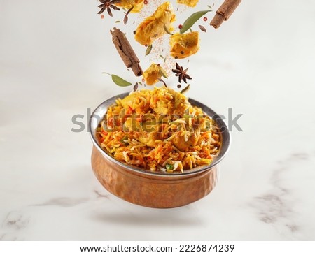 flying Chicken biryani Spicy Indian Hyderabadi biryani, 