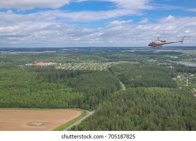 The flying in the clouds helicopter