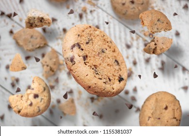 Flying Cookies And Chocolate Chips