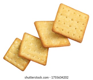 Flying delicious crackers, isolated on white background - Powered by Shutterstock