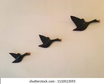 Flying Ducks Wooden Wall Decoration.