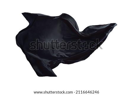 flying fabric overlays. black flying cloth overlays. black flying fabric. isolated on white background.