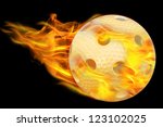 flying foorball ball on fire