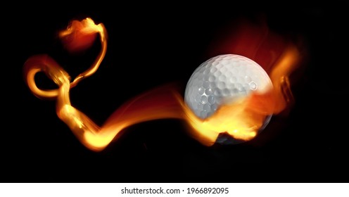 Flying Golf Ball On Fire