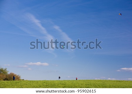 Similar – Flying rainbow kites coast