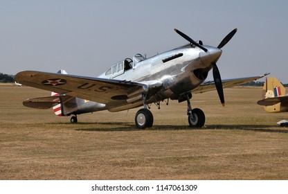 Flying Legends Air Show, Imperial War Museum, Duxford, Cambridgeshire. UK.14-15 July 2018. Curtis Wright P40C. American World War Two Fighter Aircraft.
