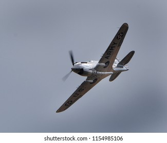 Flying Legends Air Show, Imperial War Museum, Duxford, Cambridgeshire. UK.14-15 July 2018. Curtis Wright P40C, American Early World War Two Fighter.
