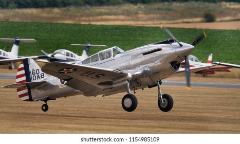 Flying Legends Air Show, Imperial War Museum, Duxford, Cambridgeshire. UK.14-15 July 2018. Curtis Wright P40C, American Early World War Two Fighter.
