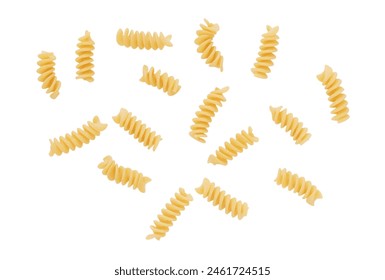 Flying or levitate raw fusilli pasta on a white background - Powered by Shutterstock