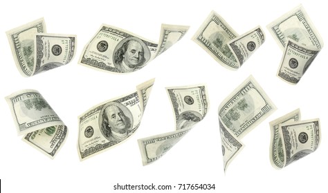 Flying money on white background - Shutterstock ID 717654034