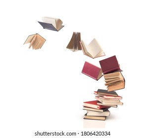 flying open books out off stack isolated - Shutterstock ID 1806420334