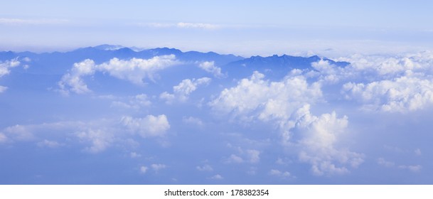 flying over clouds