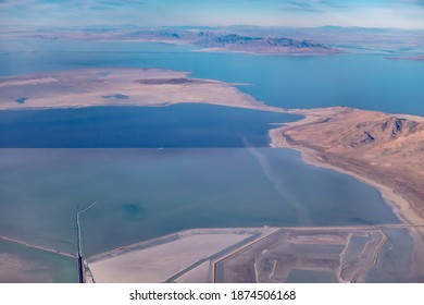 Flying Over Pyramid Lake Near Reno Nevada 