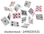 Flying playing cards for poker and gambling, isolated on white, clipping path	