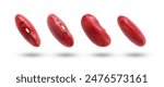 Flying red beans collection isolated on white background , clipping path.