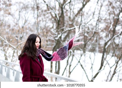 Flying The Scarf On The Girl