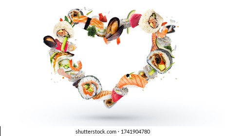 Flying Sushi Set Heart