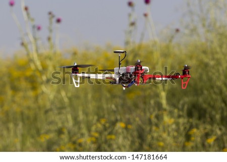 Flying uav quadcopter drone 