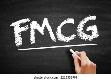 FMCG Fast Moving Consumer Goods - Products That Are Sold Quickly And At A Relatively Low Cost, Acronym Text On Blackboard