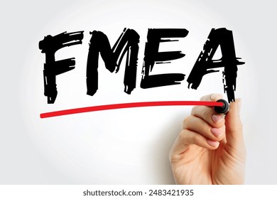FMEA - Failure Modes and Effects Analysis acronym, business concept for presentations and reports