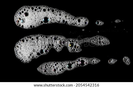 foam, bubble isolated on black, with clipping path texture and background 
