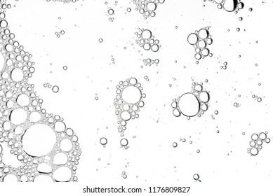 Foam bubble from soap or shampoo washing isolated on white background on top view photo object design