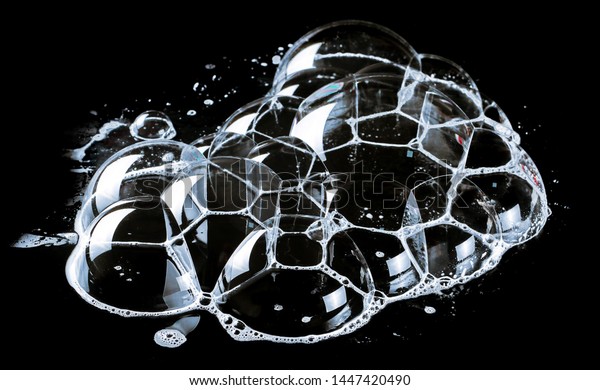 Foam Bubbles Isolated On Black Clipping Stock Photo (Edit Now) 1447420490