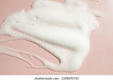 Foam Face Wash Texture, Soap, Shampoo On Pink Background