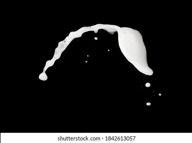 Foam Froth Beer Or Soap Shampoo Splash Isolated On Black Background Photo Stop Motion