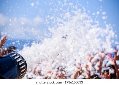 Foam Party at the beach - Cannon Blowing