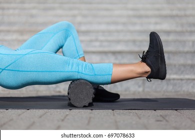 foam roller for fascia training on legs or calf - Powered by Shutterstock