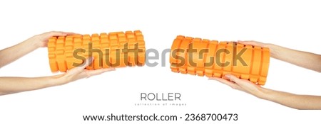 Foam roller for massage of muscle and fascia isolated on white background. Healthy lifestyle. MFR. High quality photo