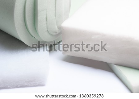 foam rubber on a white background close up