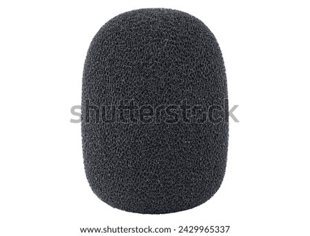 Foam windscreen or windshield for microphone not a deadcat. Windshield for Professional dynamic or condenser microphone or mic. Radio broadcasting or podcast equipment. Recording voice, music or song